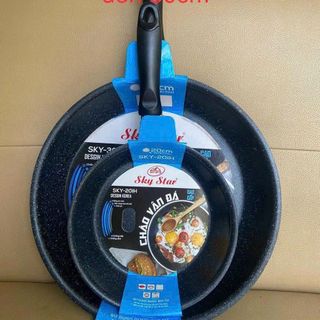 CHẢO VÂN ĐÁ CHỐNG DÍNH ĐÁY TỪ SKY STAR 22cm (CHẢO CẠN)