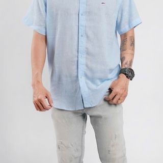 Sơ mi nam linen.  Vải tưng nhẹ.