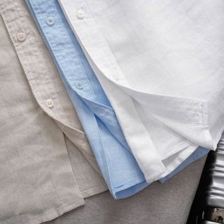 Sơ mi nam linen.  Vải tưng nhẹ.