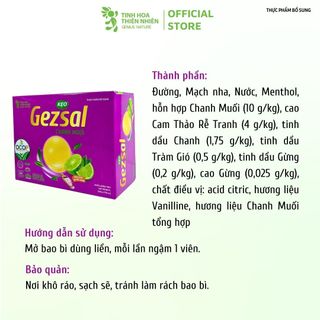 Kẹo Chanh Muối Gezsal (hộp 100 viên) - Genat - Tinh Hoa Thiên Nhiên