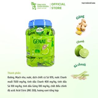 Kẹo ngậm Chanh Sả (Hủ 300 viên) - Genat -Tinh Hoa Thiên Nhiên