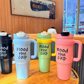 Ly Giữ Nhiệt Có Tay Cầm 900ml, Bình Nước Giữ Nhiệt MOOD THE CUP Kèm Ống Hút