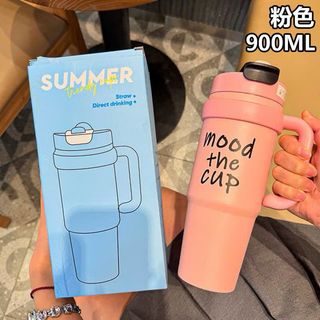 Ly Giữ Nhiệt Có Tay Cầm 900ml, Bình Nước Giữ Nhiệt MOOD THE CUP Kèm Ống Hút