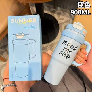 Ly Giữ Nhiệt Có Tay Cầm 900ml, Bình Nước Giữ Nhiệt MOOD THE CUP Kèm Ống Hút