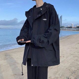 Áo Khoác Dù Mero Logo Thêu Nút Bấm Form Rộng Unisex Nam Nữ