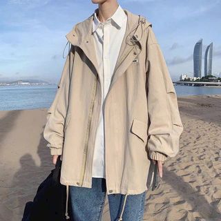 Áo Khoác Dù Mero Logo Thêu Nút Bấm Form Rộng Unisex Nam Nữ