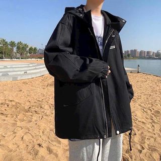 Áo Khoác Dù Mero Logo Thêu Nút Bấm Form Rộng Unisex Nam Nữ