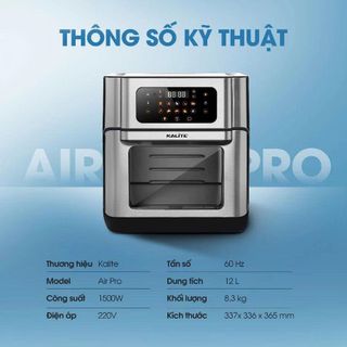 NỒI CHIÊN KHÔNG DẦU KALITE AIR PRO - DUNG TÍCH 12 Lít