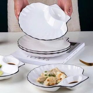 ĐĨA SỨ TRẮNG HÌNH SÒ VIỀN ĐEN SANG TRỌNG DGS103 (T50)