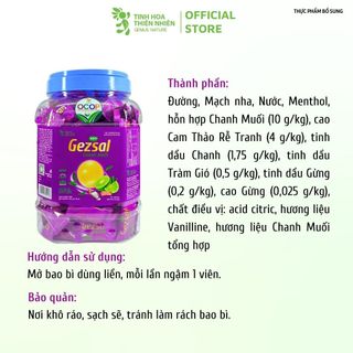 Kẹo Chanh Muối Gezsal (Hủ 300 viên) - Genat - Tinh Hoa Thiên Nhiên