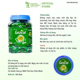 Kẹo thảo mộc Gezcol (Hủ 300 viên) - Genat - Tinh Hoa Thiên Nhiên
