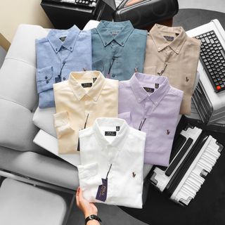 Sơ mi POLO Linen tay dài nam.
