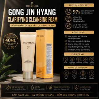 Sữa Rửa Mặt The Whoo 40ml Chính Hãng - Làm Sạch Sâu, Da Mềm Mịn Không Khô Căng