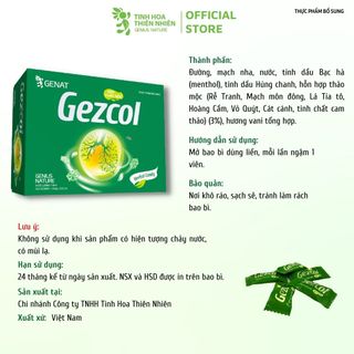 Kẹo thảo mộc Gezcol (Hộp 100 viên) – Tinh Hoa Thiên Nhiên - Genat