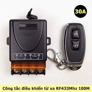 Bộ Công tắc điều khiển từ xa RF 433Mhz 100M 30A