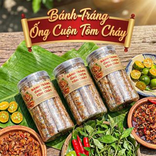 BÁNH TRÁNG ỐNG RUỐC TÔM HÀNH CHÁY TỎI – FULL TOPPING 200GR - WINNIE HOUSE