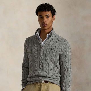 Len dệt kim Polo nam. Chất len xịn, khoá zip cổ chuẩn hãng.