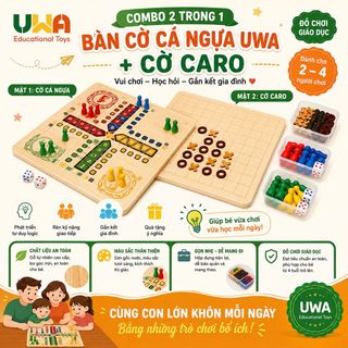 COMBO 2 TRONG 1 – BÀN CỜ CÁ NGỰA UWA + CỜ CARO (BoardGame)