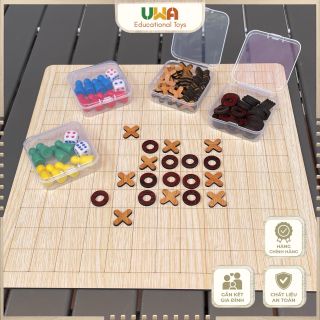 COMBO 2 TRONG 1 – BÀN CỜ CÁ NGỰA UWA + CỜ CARO (BoardGame)