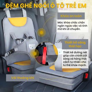 Đai, ghế ngồi ô tô BH Kids di động, nhỏ gọn, tiện lợi, an toàn cho bé từ 6 tháng -12 tuổi, dễ dàng sử dụng