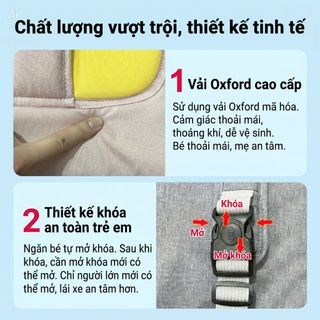Đai, ghế ngồi ô tô BH Kids di động, nhỏ gọn, tiện lợi, an toàn cho bé từ 6 tháng -12 tuổi, dễ dàng sử dụng