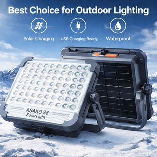 Đèn Năng Lượng Mặt Trời Asako KT01416 280 LED Pin 4500mAh Chống Nước IP66