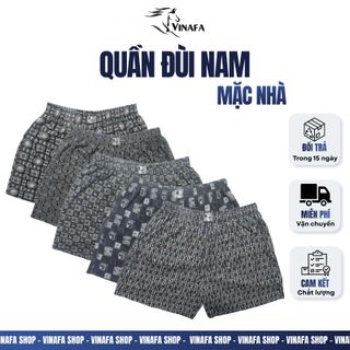 Quần đùi Nam cotton co giãn mặc nhà thoáng mát, Quần đùi nam họa tiết thoáng mát Q14