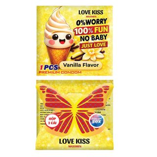 Bao cao su Love kiss Maxxmen Vanilla hộp 10 cái, siêu mỏng 002 truyền nhiệt, thơm ngọt, trơn mượt