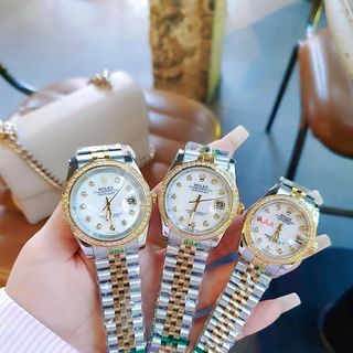 ĐỒNG HỒ NAM NỮ CAO CẤP ROLXE DÂY THÉP DEMI VÀNG MẶT XÀ CỪ KÍNH SAPHIRE VIỀN HỘT