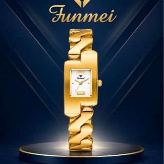 ĐỒNG HỒ NỮ CHÍNH HÃNG FUNMEI F2112L DÂY THÉP ZICZAC GOLD FULLBOX HÃNG