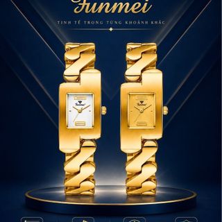 ĐỒNG HỒ NỮ CHÍNH HÃNG FUNMEI F2112L DÂY THÉP ZICZAC GOLD FULLBOX HÃNG