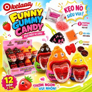 Kẹo Dẻo Funny Gummy Candy Okelaaa Kèm Kẹo Nổ Vui Nhộn Cho Bé