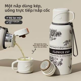 Bình giữ nhiệt họa tiết hoa 600ml