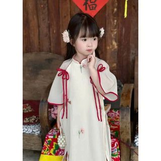 Sỉ buôn áo dài cách tân mai chi 4 tà cho bé gái
