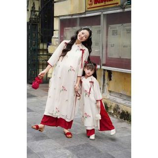 Sỉ buôn áo dài cách tân mai chi 4 tà cho bé gái