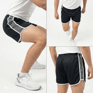 Quần đùi lưới nam VINAFA mặc nhà form thoải mái, Quần đùi cotton trơn mặc ngủ QĐ12