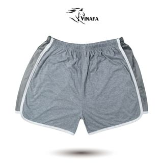 Quần đùi lưới nam VINAFA mặc nhà form thoải mái, Quần đùi cotton trơn mặc ngủ QĐ12