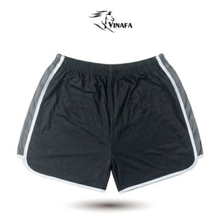 Quần đùi lưới nam VINAFA mặc nhà form thoải mái, Quần đùi cotton trơn mặc ngủ QĐ12