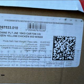 Cánh gà khúc giữa da vàng xuất xứ Pháp - Thùng 10kg