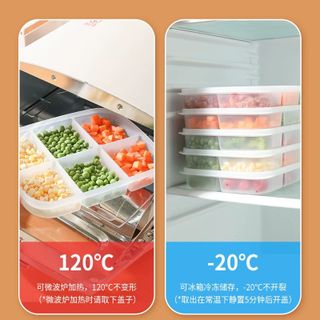 Hộp Đựng Thực Phẩm 6 Ngăn Có Nắp Đậy Kín – Khay Trữ Đông Rau Củ Thịt Cá Xếp Chồng Tiện Lợi GD005