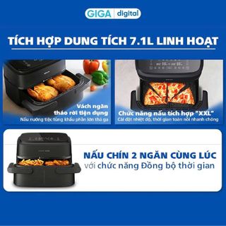 NỒI CHIÊN KHÔNG DẦU 2 NGĂN PHILIPS NA150 - 7,1 Lít