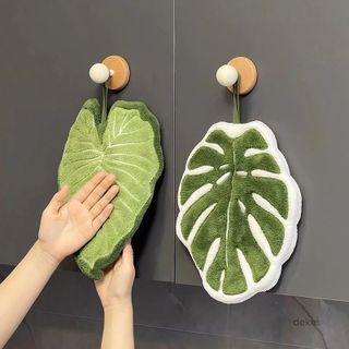 Khăn Lau Tay Hình Lá Sen Cao Cấp - Khăn Treo Nhà Bếp Thấm Nước Nhanh Decor Sang Trọng