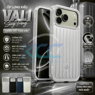 Ốp lưng điện thoại cao cấp kiểu VALI chống sốc bảo vệ toàn diện camera thiết kế sang trọng