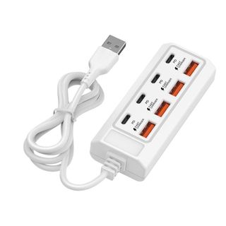 BỘ HUB CHUYỂN ĐA NĂNG 8IN1 (4PD + 4USB)  - BỘ SẠC CHIA CỔNG 8U GỒM 4 CỔNG TYPE C VÀ 4 CỔNG USB