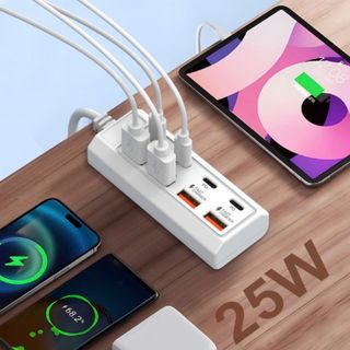 BỘ HUB CHUYỂN ĐA NĂNG 8IN1 (4PD + 4USB)  - BỘ SẠC CHIA CỔNG 8U GỒM 4 CỔNG TYPE C VÀ 4 CỔNG USB