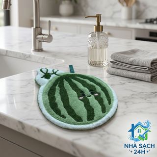 Khăn Lau Tay Hình Trái Dưa Hấu Cute Phong Cách Hàn Quốc Thấm Hút Mềm Mịn