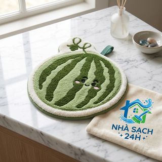Khăn Lau Tay Hình Trái Dưa Hấu Cute Phong Cách Hàn Quốc Thấm Hút Mềm Mịn