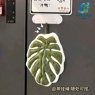 Khăn Lau Tay Hình Lá Monstera Cao Cấp - Khăn Nhà Bếp Thấm Hút Nhanh Decor Lá Cây