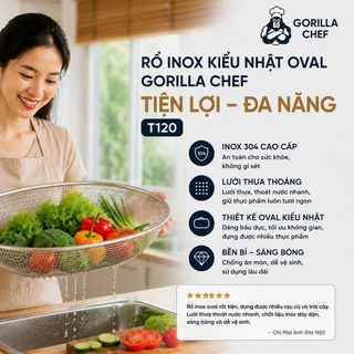 RỔ INOX KIỂU NHẬT OVAL GORILLA CHEF (T120)