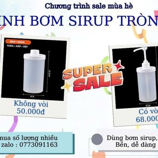 Bình nhựa 1000ml bơm đường, sirup, sữa đặc.....